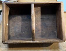 Vintage Antique Wood Cutlery Box Tray Handle Knife Finger Joined Edges Rustic picture