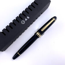 2021 Wing Sung 628 Torpedo Black Fountain Pen Golden Clip Fine Nib   picture