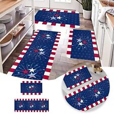 Independence Day Crystal Plush Floor Mats Set Of 2 Patterned With Decorative picture