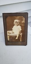 Antique Vtg Shriners Card Photo Portrait Baby Girl Child White Gown Butler 3.5x5 picture