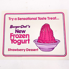 Vintage Restaurant Paper Placemat Burger Chef NEW Frozen Yogurt Dessert 1977 picture