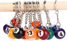 4 Pcs Billiard Ball Keychain 25Mm Diameter Ball Keyring Charm Personalized Gift picture