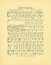 UNIVERSITY OF PENNSYLVANIA Vtg Song Sheet c1906 