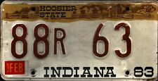 Vintage Indiana Trailer License Plate -  - Single Plate 1983 Crafting Birthday picture