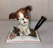 Vtg 50-60’s Japan Beagle Hound dog Puppy PEN HOLDER Desk Organizer figurine picture