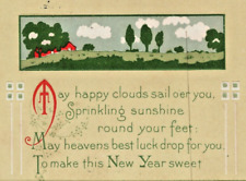 c1910 New Year, farm scene, embossed, Julesburg, CO, sweet poem picture