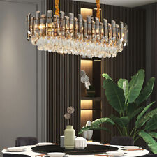 Luxury Crystal Chandelier Long Dining Room Pendant Lamp Light High End Lights picture