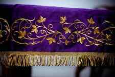 Holy table cover gold, fully embroidered Purple for Great Lent picture