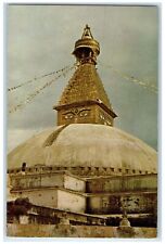 c1950's View of Bodh Nath Stupa Kathmandu Nepal Posted Vintage Postcard picture