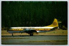 Aviation Airplane Postcard Air California Airlines Electra N124 @ Lake Tahoe CC1 picture