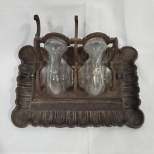 Unique Victorian Glass Rotating Ink Well In A Cast Iron Stand Date March 12 1878 picture
