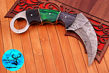 Custom Made Damascus Karambit Hunting Knife - Hand Forged Damascus Steel 1353 picture