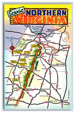 Road Map Of Northern Virginia VA Postcard picture