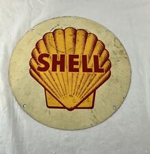 Vintage Metal Shell Oil Gas Round Advertising Sign picture
