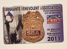 Vintage 2011 SBA Sergeants Benevolent PBA Card NYPD New York City Police WTC 911 picture