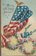 Clapsaddle Patriotic Postcard The Army and Navy Forever American Flag  picture