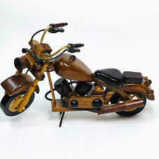 Motorcycle Vintage Classic Wood Model  Decorative Details Hand Assembled 9 inch picture