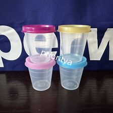 Tupperware Tupper Mini Midgets Container 2oz Set 4 Assorted Sheer Color Seal New picture