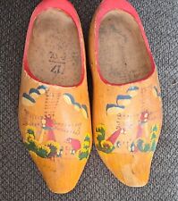 Vintage Wooden Dutch Clogs Holland Souvenir Shoes Hand Painted picture