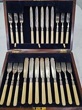 HENRY ATKIN- ATKIN BROTHERS- Sheffield EPNS 23 PIECES, KNIVES/ FORKS Cuttlery picture