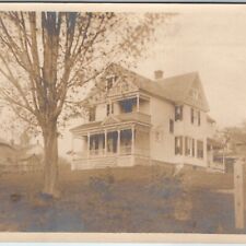 c1910s Folk Victorian House RPPC Lovely Town Photo Stevensville A. Canfield A156 picture