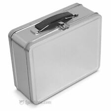 Plain Metal Snack Box / Silver Small Lunchbox Retro Lunch Box Lunchpail Pai picture