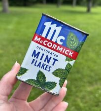 Vintage McCORMICK DEHYDRATED MINT FLAKES Spice Tin w/Contents - Stamped 19¢ picture