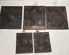 Lot of Tibetan Copper Metal Repousse Plates Calendars Buddhist Mandala Plaque picture