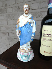 19thc Antique French porcelain bisque signed LETU MAUGER saint joseph statue picture