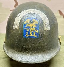 Late WWII Schlueter Army M1 Steel Helmet Swivel Rear Seam - 5th ESB Repro Paint picture