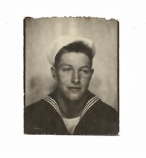 Vintage 1940's Photo of Handome Young Sailor Man Headshot US Navy Uniform ⚓️ picture