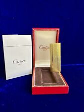 Cartier Lighter Vintage Oval Gold Super Mint Condition Works 1 Year Warranty Box picture