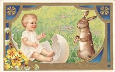 c1910 Fantasy Child Hatching Eggshell Rabbit Germany Easter P408 picture