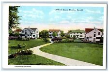 Newton Iowa AI Postcard Cardinal Court Garden Houses Trees Scene Vintage picture