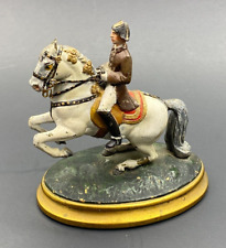 Antique Austrian Cold Painted Bronze Lipizzaner Stallion  and Rider c1920 picture