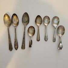 Lot of 8 Vintage Spoons Silverware GERBER Baby, Debonair, Rogers, Intl Sterling picture