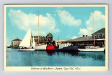 Cape Cod MA-Massachusetts, Entrance To Wychmere Harbor, Vintage c1964 Postcard picture