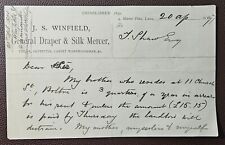 1897 J. S. Winfield, Draper & Silk Mercer, Market Place, Leek Invoice picture