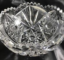 Stunning Deep Star Cut Heavy Crystal Sawtooth Bowl picture