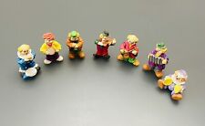 Vintage Clown Band Miniature Ceramic Set 7 Figures J.C '93 Hobo Circus Musicians picture