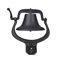 Large Church Cast Iron Dinner BELL School Antique Vintage Style outdoor Black picture