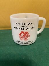 Vintage Federal Milk Glass Cup/Mug Maffitt Tools St Louis Aircraft Parts picture