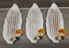 Merry Mushroom Corn Cob Dish Set Ceramic Three Piece Sears Japan Vintage picture