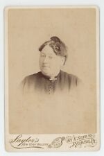 Antique Circa 1880s Cabinet Card Lovely Older Woman With Hair Pin Reading, PA picture