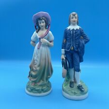 Vintage Blue Boy & Pink Girl Figurines Hand Painted Fine Porcelain Taiwan fbia picture