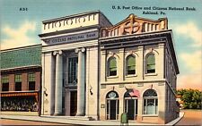Vintage Postcard 1930-1945 U.S Post Office & Citizens National Bank Ashland PAa2 picture