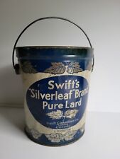 Swift's Silverleaf Brand Pure Lard Tin Vintage No Lid picture