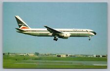 Montreal Canada Dorval Airport Delta Airlines Boeing B-767-332 Vtg Postcard P6 picture