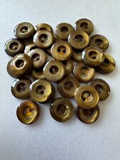 (15) Vintage Golden Brown Mother of Pearl Buttons picture