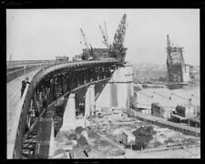 Cranes positioned both sides unfinished Sydney Harbour Bridge Sydne- Old Photo picture